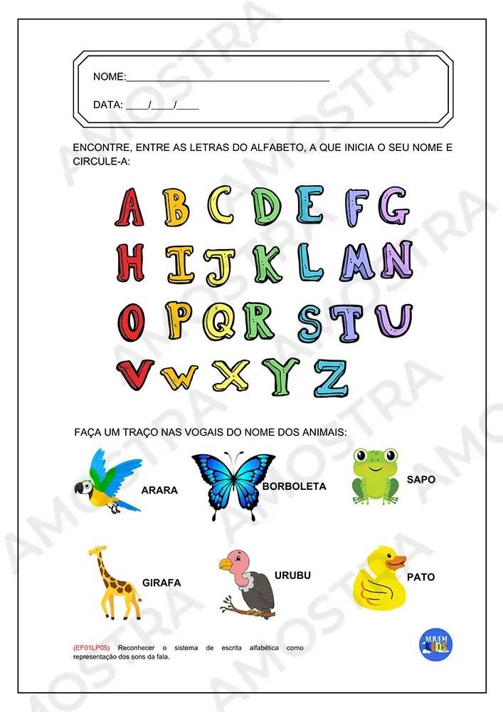 1º ano atividade 01